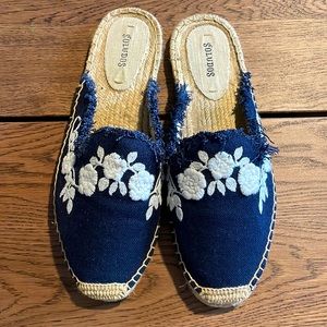 Soludos slip on embroidered mules- excellent condition